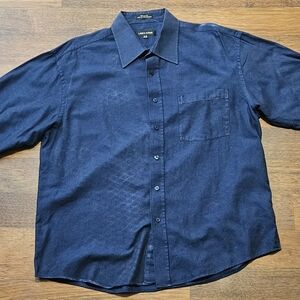 LINE A DÔME mens long sleeve button down dress shirt SIZE XL COLOR BLUE XL8